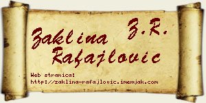 Žaklina Rafajlović vizit kartica